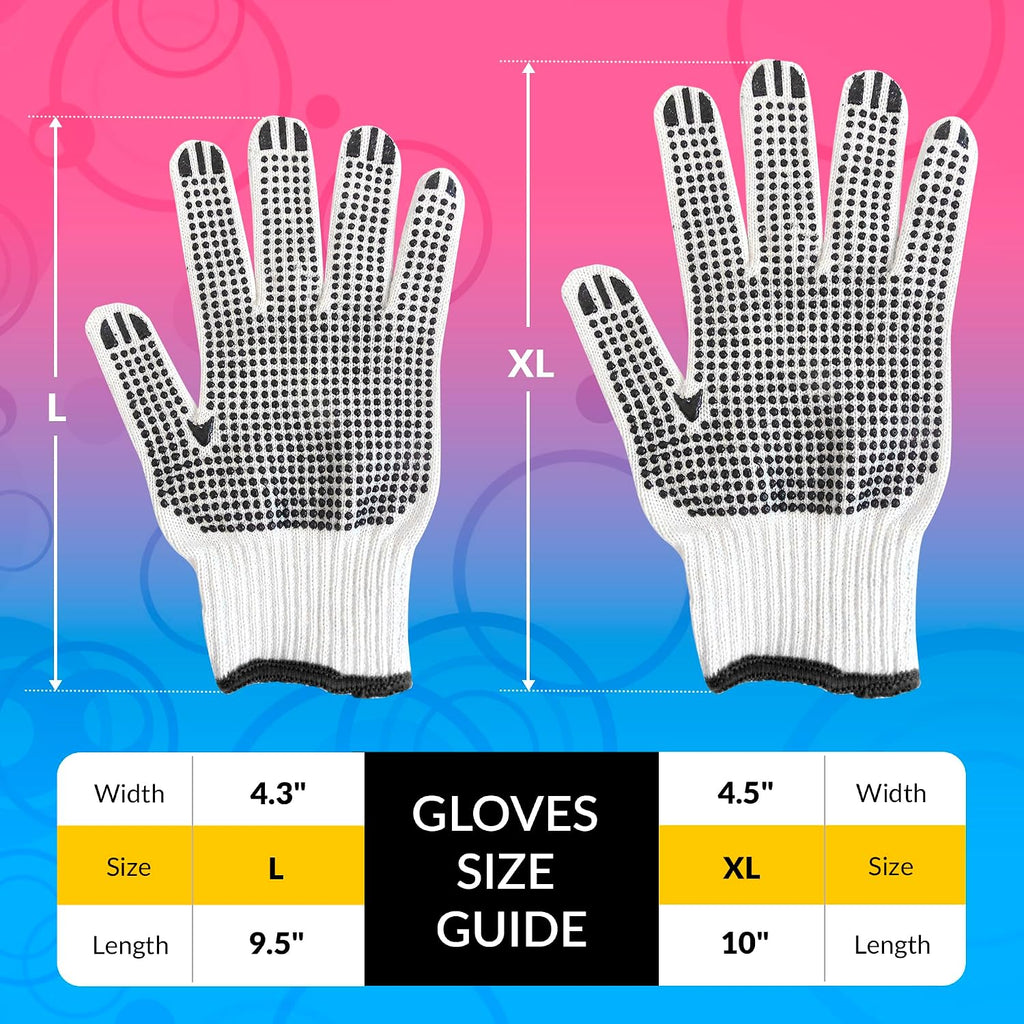 ABC PACK & SUPPLY Double Side PVC Dotted Work Gloves, Poly Cotton with Grip Dots on Both Sides, General Purpose Gloves