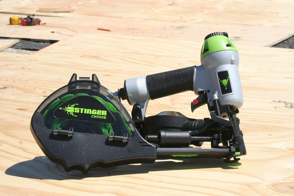 STINGER CN100B Pneumatic Cap Nailer Kit, Tool & 8000 Caps/Nails, Collated Cap Nails for Roofing Underlayment & House Wrap (0136252)