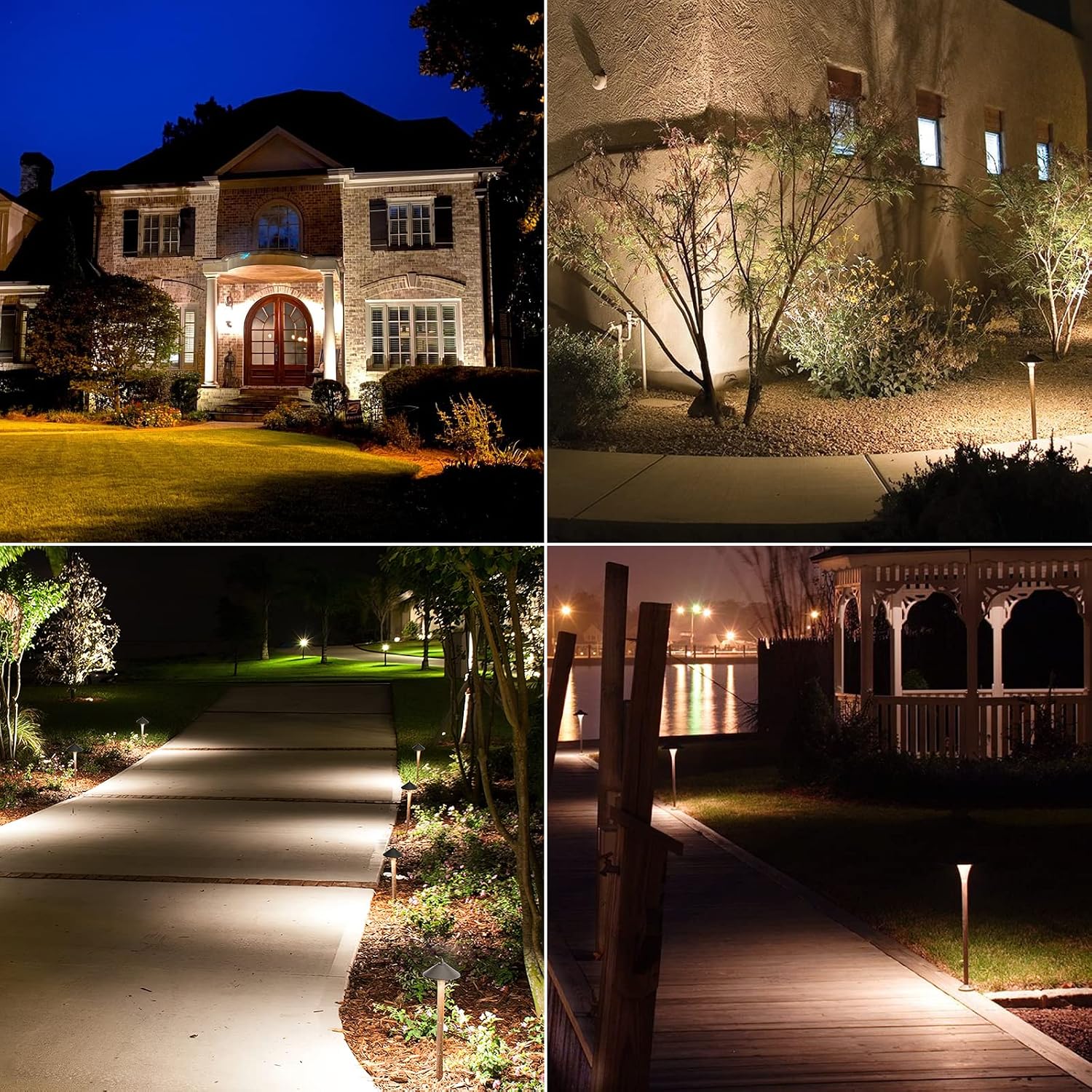 VENUS MANUFACTURING 12V Landscape Lights Kits with 60W Outdoor Landscape Transformers Timer and Photo Sensor & 6 Pack Black 3Watt LED 200 Lumen Landscape Spotlight 3000K Warm White Tree Flood Lights