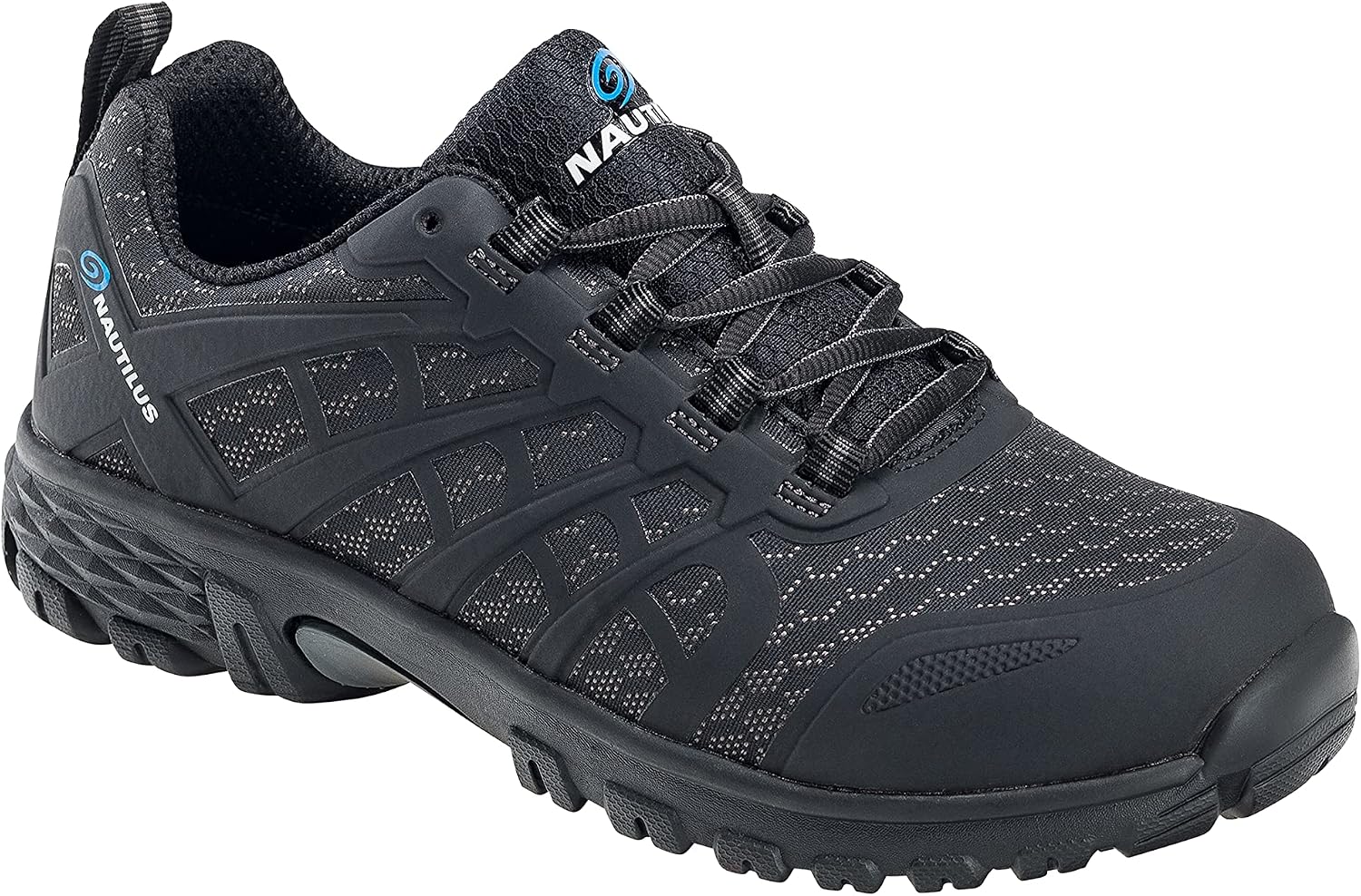 Nautilus Stratus Men's Athletic Work Shoe by FSI Oil and Slip Resistant, Steel Safety Toe, Ultra Lightweight, N1911-Black