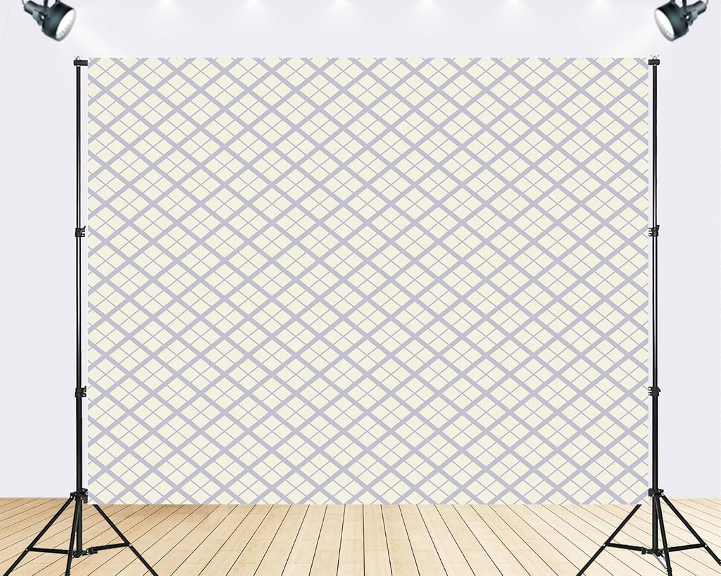 Trykid 20x10ft Lilac Plaid Backdrop Minimalist Gingham Check Soft Tone Photography Background Craft Shoot Tapestry Party Decoration Photo Studio Prop Fabric