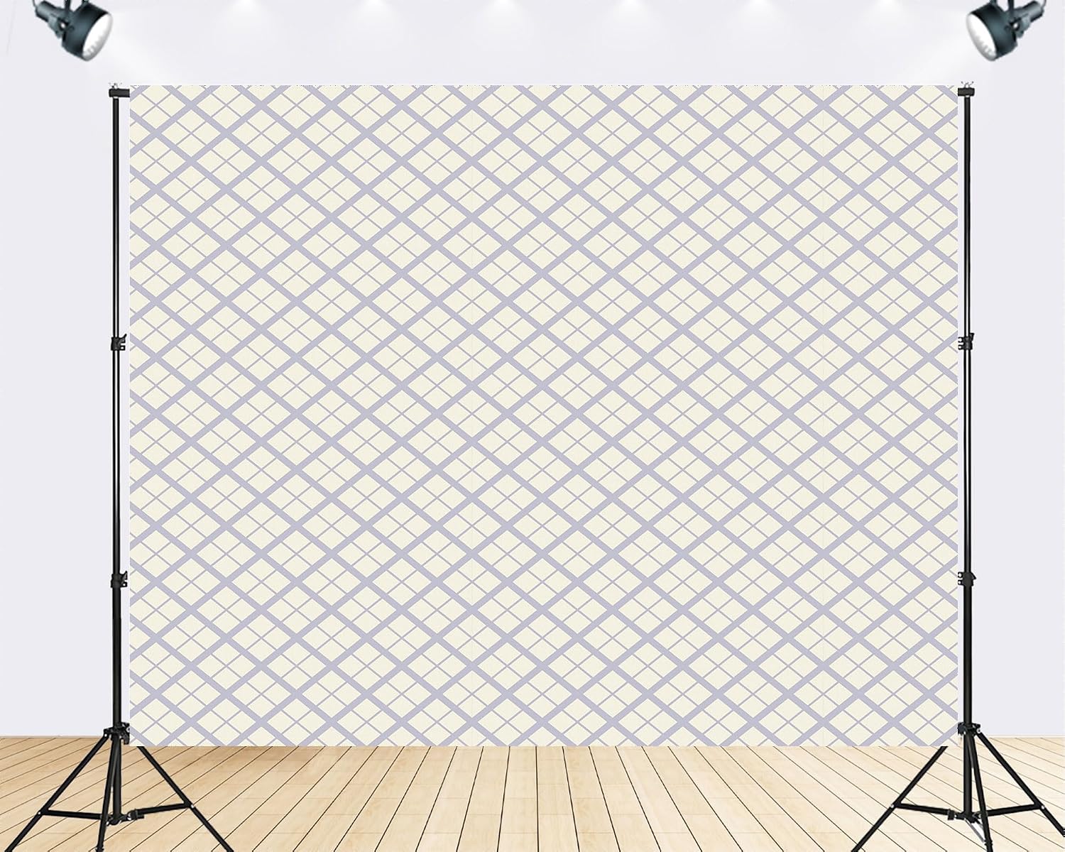 Trykid 20x10ft Lilac Plaid Backdrop Minimalist Gingham Check Soft Tone Photography Background Craft Shoot Tapestry Party Decoration Photo Studio Prop Fabric