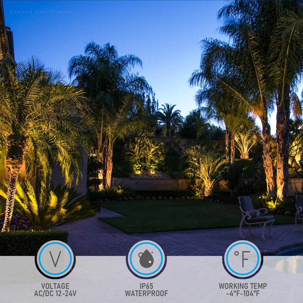 LEONLITE 8-Pack 12W/7.3W/3.7W Dimmable 5CCT LED Low Voltage Landscape Lights, Wall Wash Landscape Lighting Outdoor, 12V Landscape Spotlight, ETL, Aluminum, IP65 Waterproof