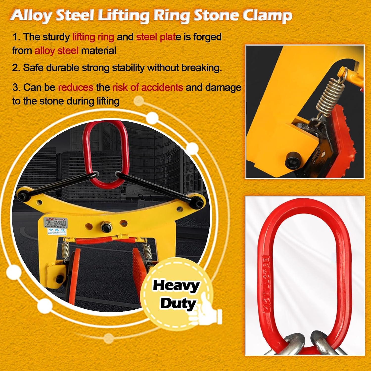 Granite Slab Lifting Clamps for Lifting Handling Transporting, Heavy Duty Stone Lifting Clamps Jaw Opening Up to 30cm/11.8inch, Adjustable Lifting Pliers Vertical Steel P