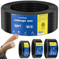 ZONEGRACE 10 Gauge Low Voltage Landscape Wire, 10/2 Landscape Lighting Wire, 10 AWG Direct Burial Outdoor Cable, Stranded Copper Wire (108×0.254 mm),PVC Jacket,ETL Listed,100 FT,for 12V/24V
