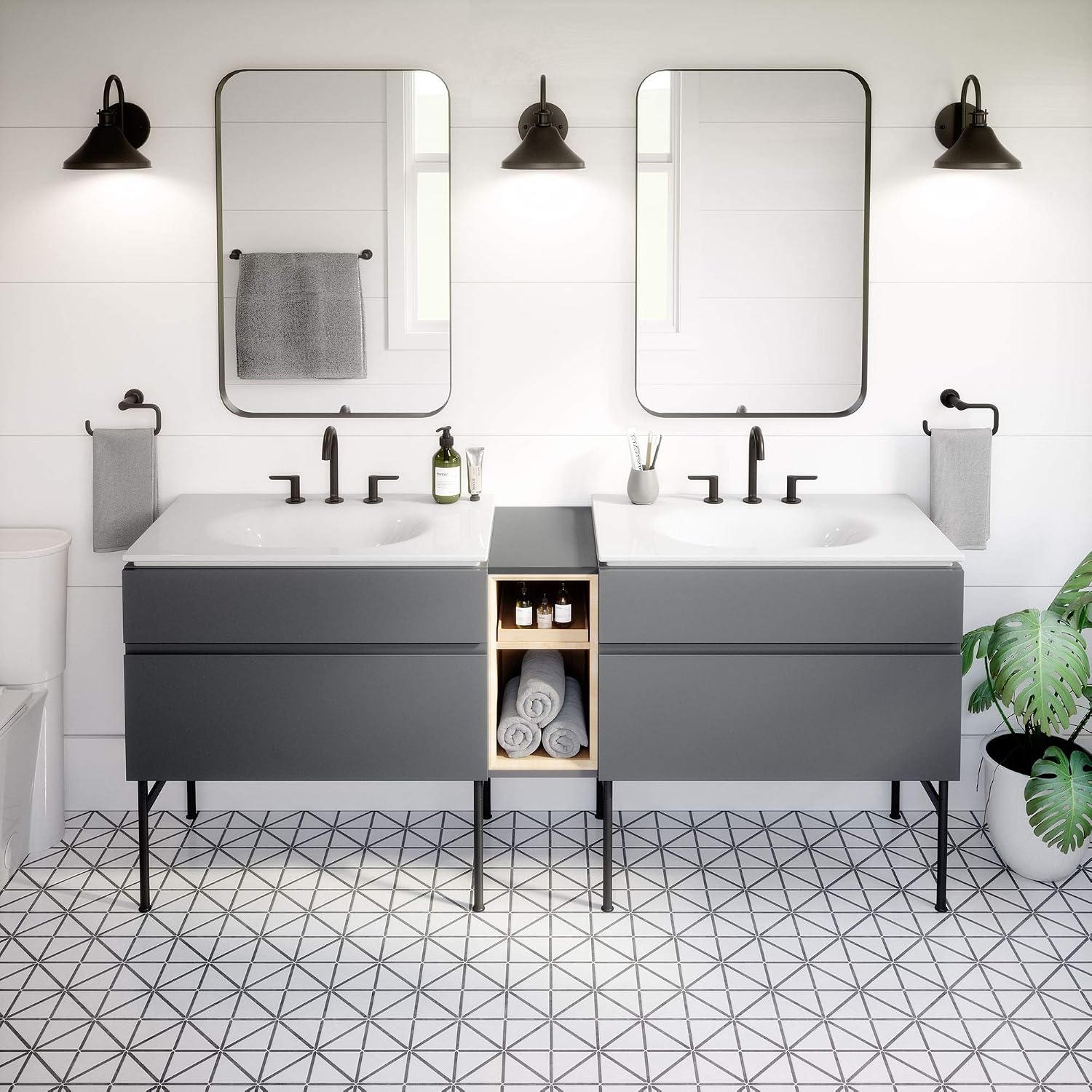 American Standard 1298008.020 Studio S 33 in. Vanity Top Sink – 8 in. Centers, White