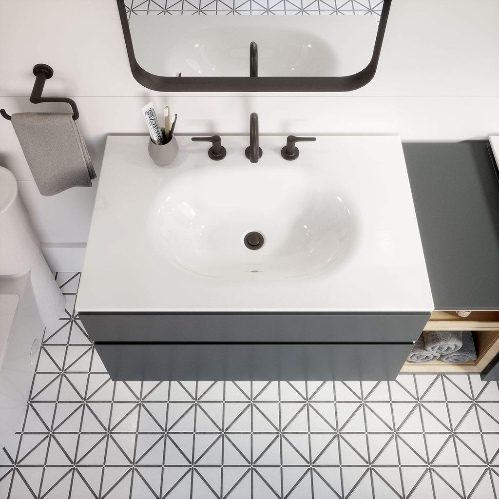 American Standard 1298008.020 Studio S 33 in. Vanity Top Sink – 8 in. Centers, White