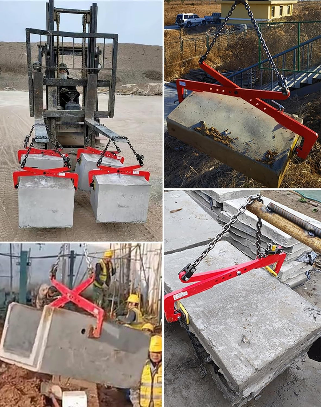 Stone Lifting Clamp Plate, Granite Chain Pliers Lifter Concrete Block, Adjustable Curb Clamps Jaw Opening 12cm-97cm (4 3/4'-38 1/4')(L)