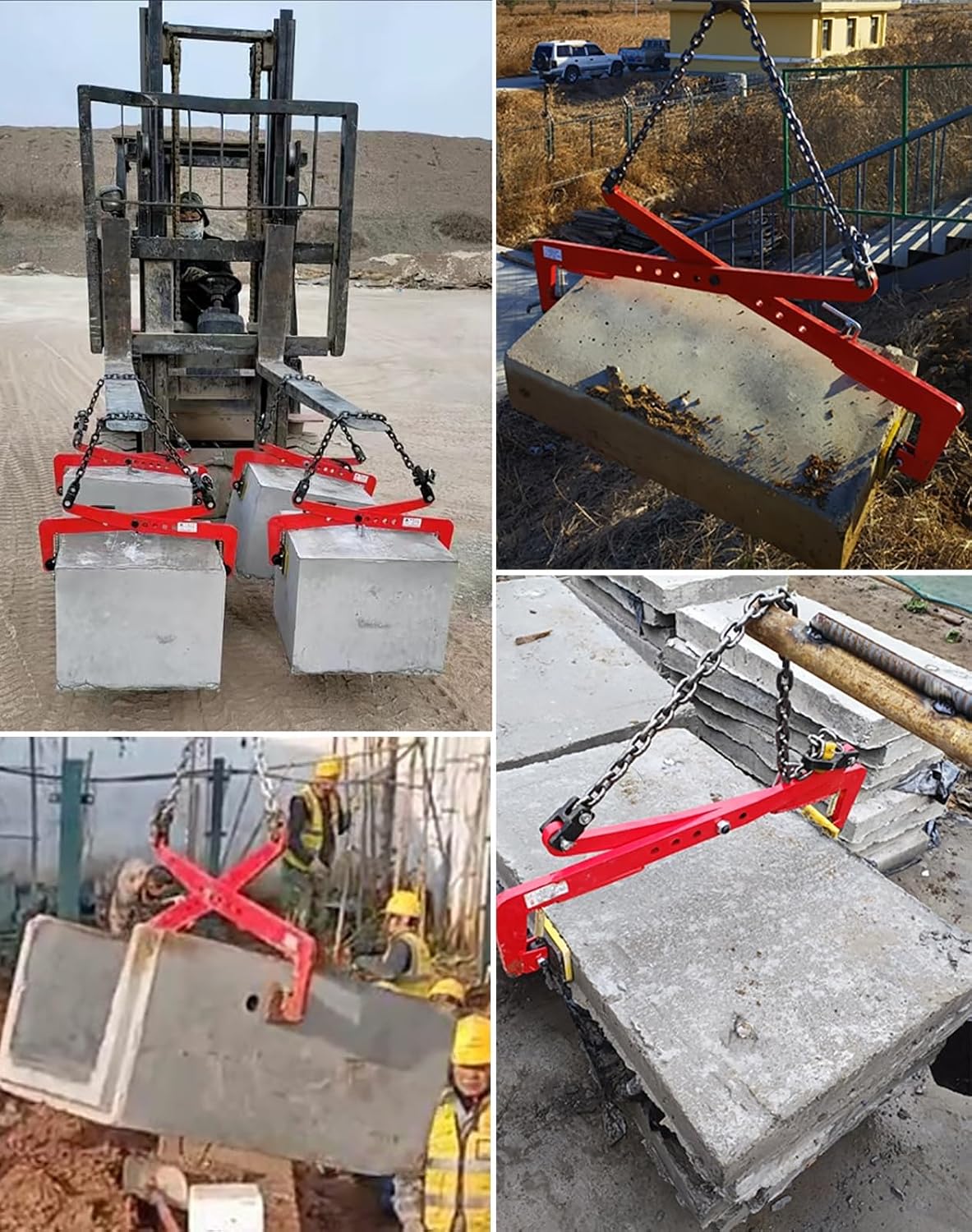 Stone Lifting Clamp Plate, Granite Chain Pliers Lifter Concrete Block, Adjustable Curb Clamps Jaw Opening 12cm-97cm (4 3/4'-38 1/4')(XX-L)