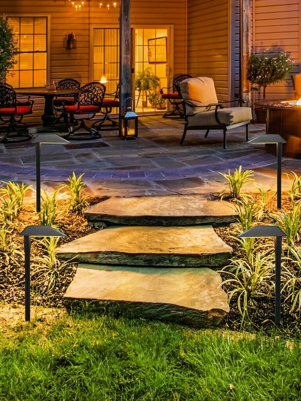 5W Low Voltage Landscape Pathway Lights with Connectors,12-24V Outdoor Path Lights, 3000K Wired Landscape Lights for Yard Garden Walkway, IP66 Waterproof（8Pack）