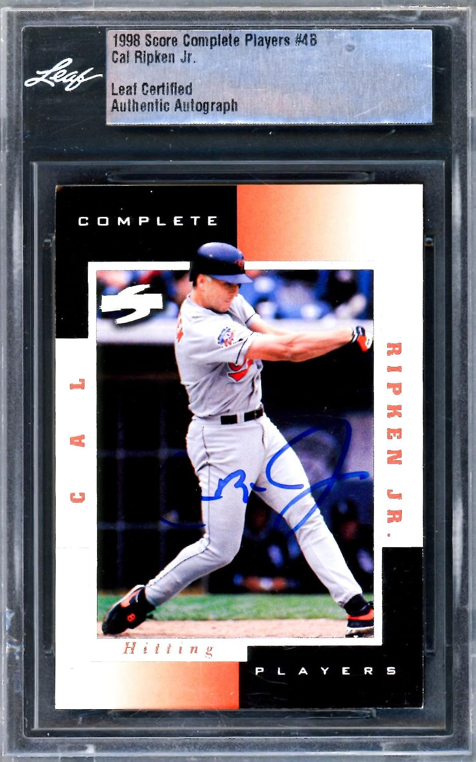 Cal Ripken Jr. Autographed 1998 Score Complete Players Card #4B Baltimore Orioles Leaf SKU #243525 - MLB Autographed Baseball Cards