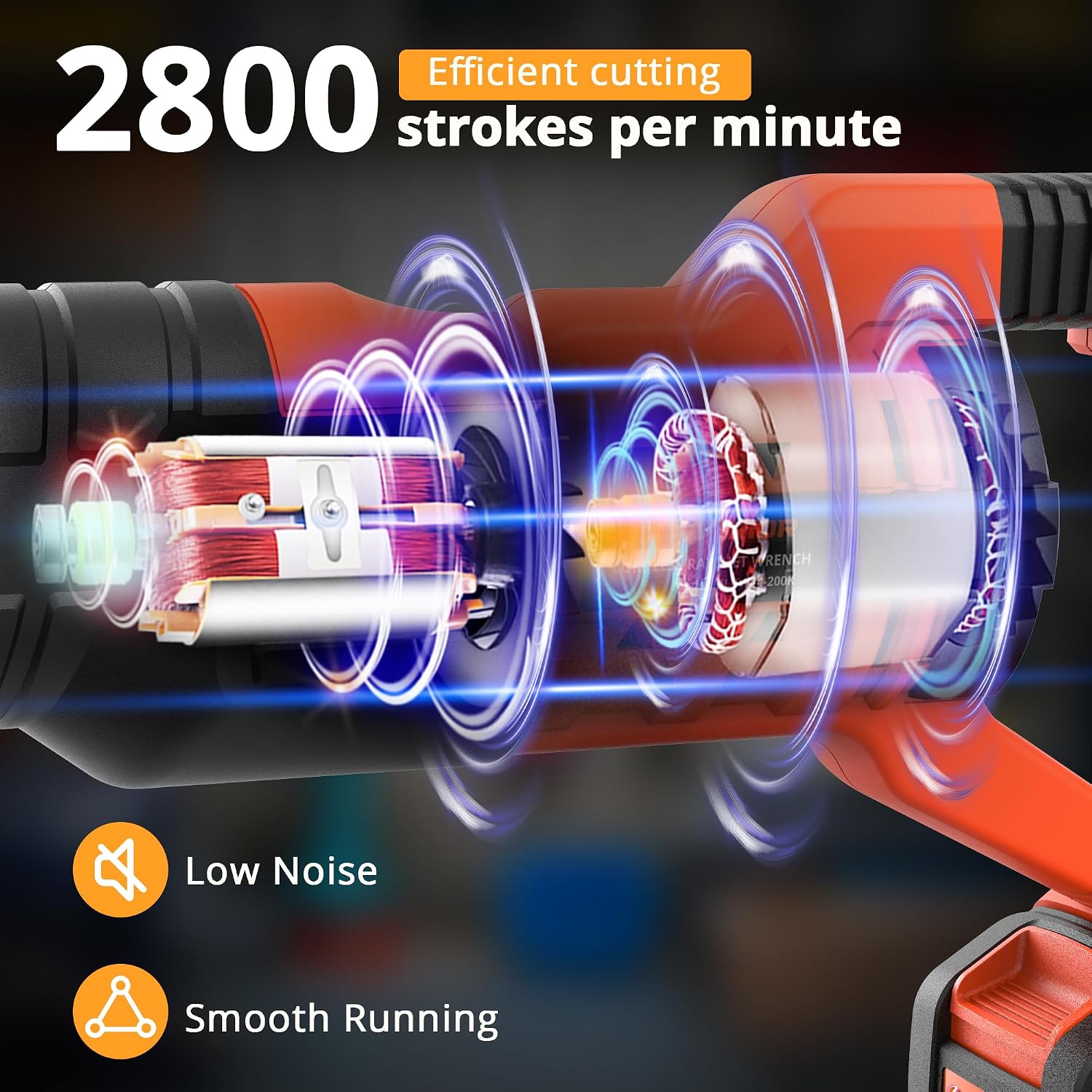 20V Cordless Reciprocating Saw, 0-2800rpm Variable Speed Power Reciprocating Saw, LED Light, Tool-Free Blade Change Reciprocating Saw Blades Kit for Wood/Metal/PVC Cutting