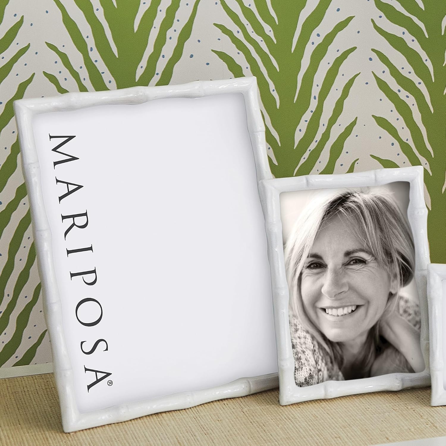 MARIPOSA Bamboo White 8x10 Frame, Silver