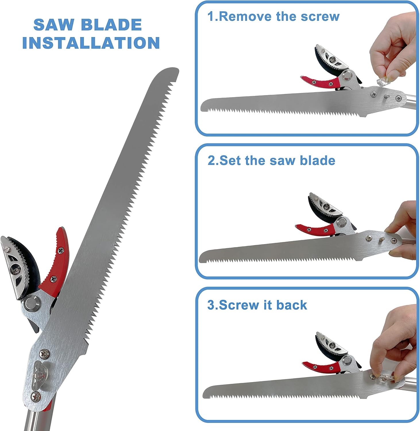 Extendable Tree Pruner & Trimmer 4 Section Telescoping Pole | 4.5-11.5 FT, Cut and Hold Clippers, Branch Cutter, Pole Saw, Lopper & Fruit Picker Tool, Long Handle Pruning Shears