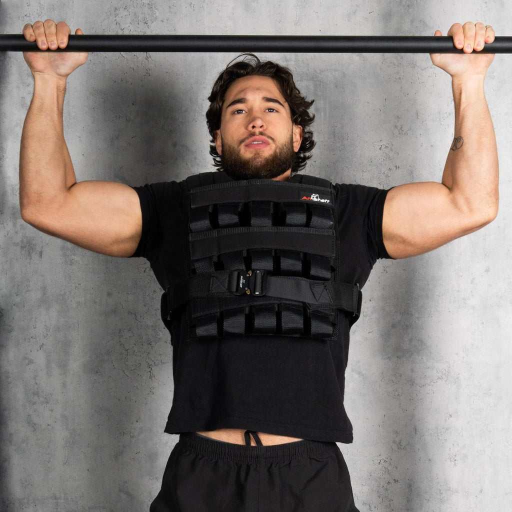 Amstaff Adjustable Weighted Vest with Iron Blocks - Weight Vests for Men & Women - Versatile Wearable Weighted Vest for Fitness Workouts, Strength and Endurance Training, Running, Crossfit