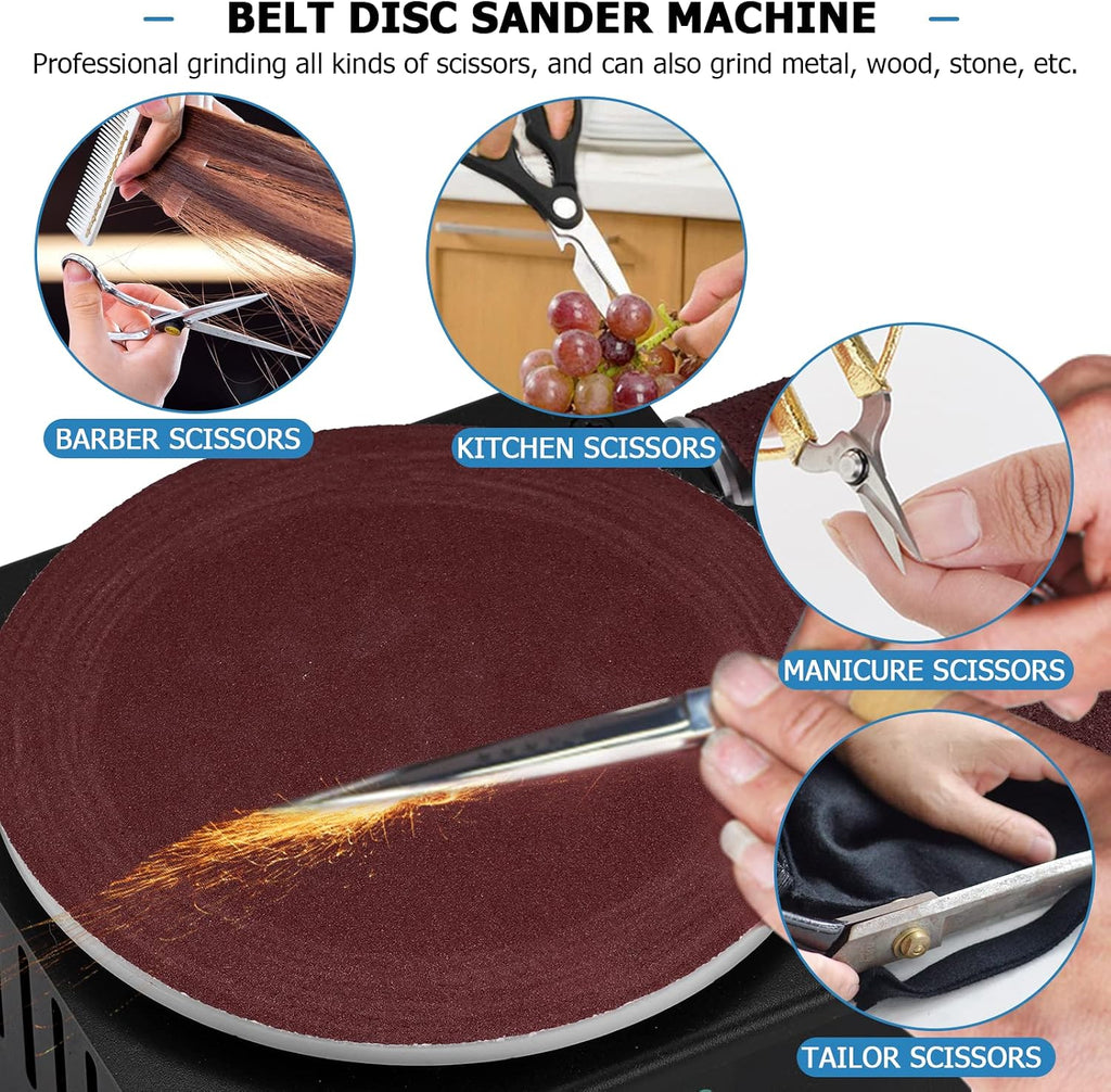 MXBAOHENG Mini Disc Sander 6-Inch, Multifunctional Belt Sander 1.2-Inch by 15-Inch, for Wood Crafts Metal Stone Grinding, Small Spindle Sander Machine for Curve Grinding (Model B)