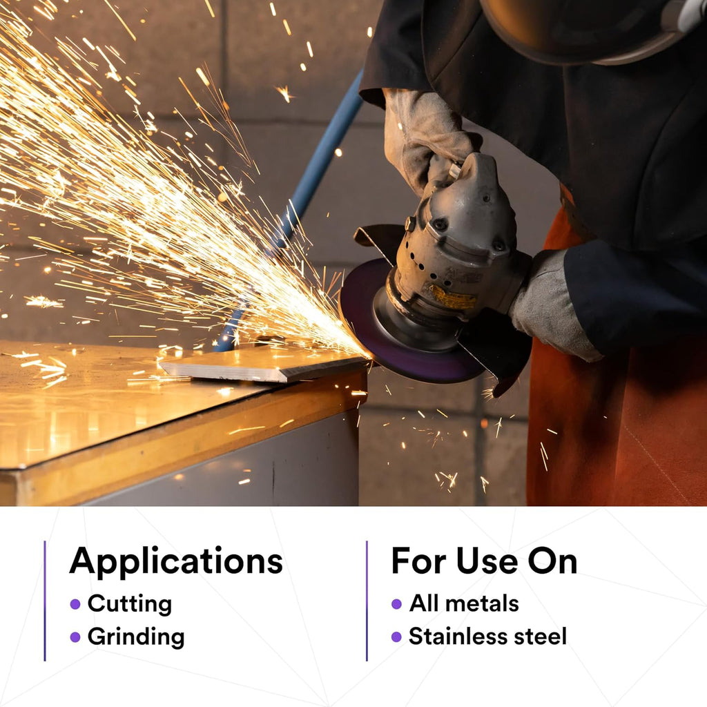 3M Cubitron 3 Cut and Grind Wheel, 90021, 36+, T27, 7 in x 5/32 in x 7/8 in, Pack of 10, ANSI, Longer Life, Faster Cut, Back-Gouging, Fillet Weld Removal, Cutting, Grinding