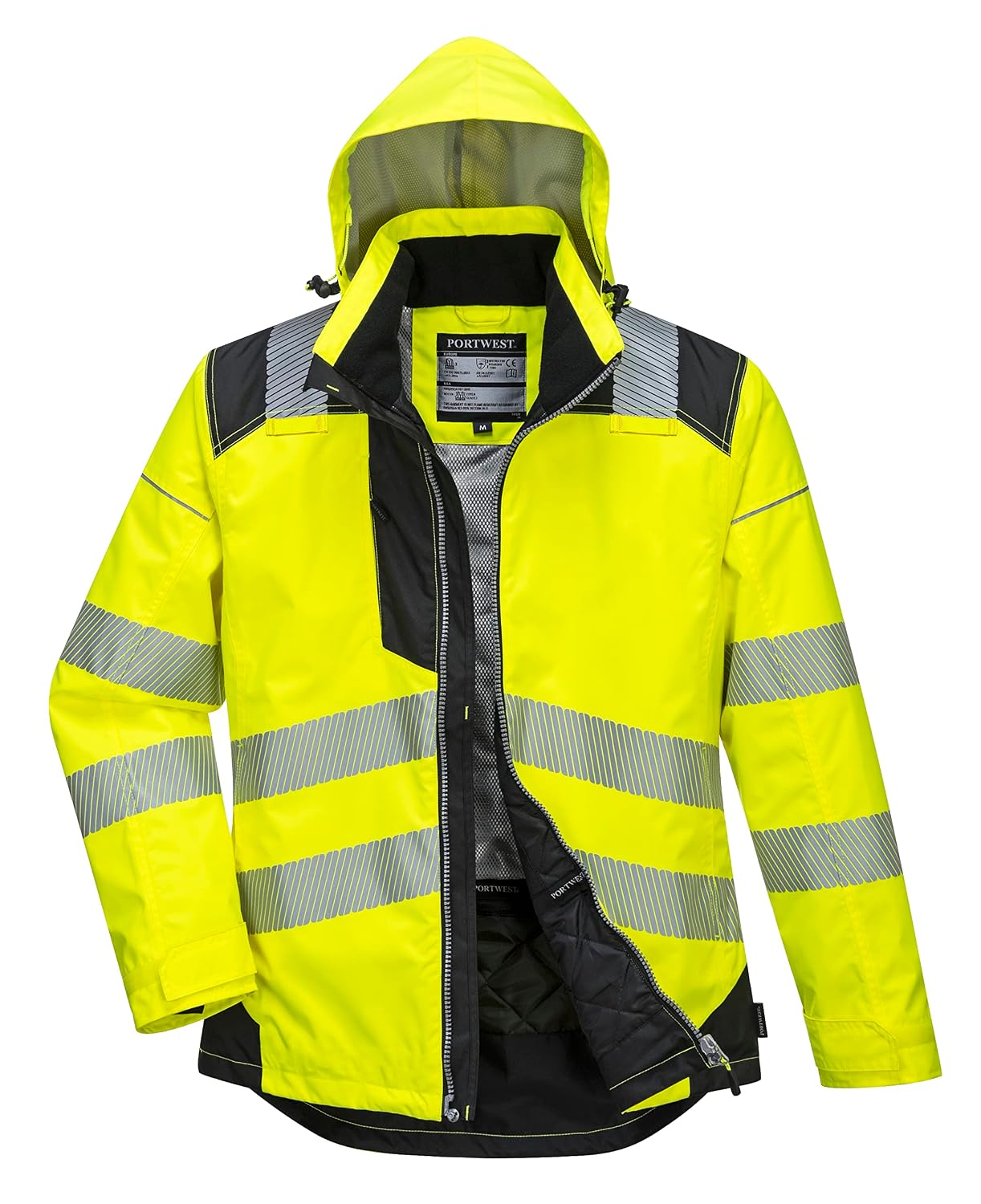 Portwest PW3 Hi-Vis Winter Jacket Work Safety Protective Reflective Waterproof Coat ANSI 3, XXL