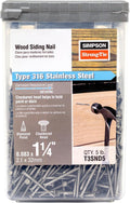 Simpson Strong Tie T3SND5 3D Cedar and Redwood Siding Nails 1-1/4-Inch and 14-Gauge, 316 Stainless Steel, 5-Pound, 2475-Piece