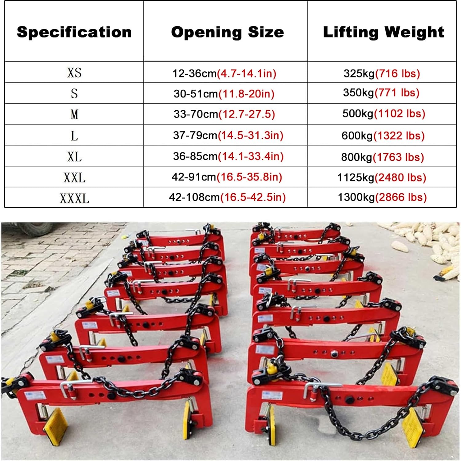 Heavy Duty Granite Slab Lifting Clamps, Stone Lifting Clamps, Adjustable Jaw Opening 4.7-42.5inch, Lifting Tool, for Lifting and Transporting Concrete Blocks Granite Slabs Stone Slabs(30-51cm(11.8-20i