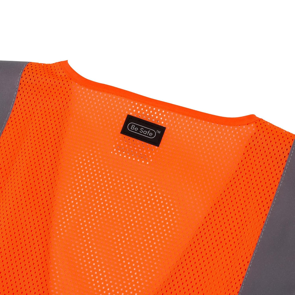 Restaurantware High Visibility Vest - 20 Pack - 27.99 x 27.56 Inch Plastic Breakaway Safety Vest - Tear Away Mesh Reflective Work Vest - Hook and Loop Closure - Orange