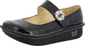 Alegria Women's Paloma Mary Jane Nurse Shoe Clogs Comfort Leather Black Embossed Rose 12 W US