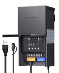 DEWENWILS 300W Low Voltage Landscape Transformer with 2 Zones, 120V AC to 15V DC, Low Voltage Transformer with LED Screen, Photocell Sensor & Timer, Weatherproof Metal Shell for Spotlight Steplight