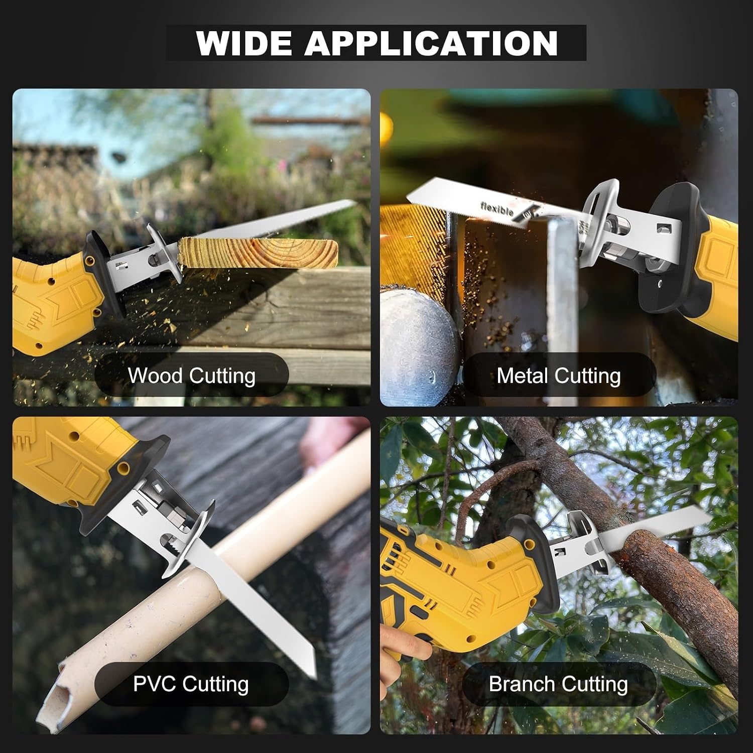 Cordless Circular Saw, Cordless Reciprocating Saw Wood/Metal/Pipe/Tree Cutting Power Tools Electric Household Woodworking,for Woodworking, Stone