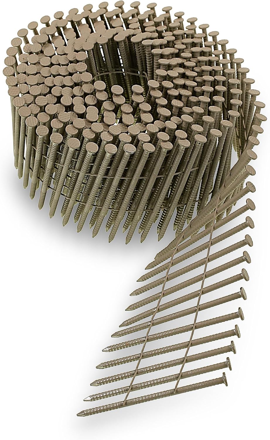 Simpson Strong-Tie S13A250CCT Collated Ring-Shank Siding Nail‚ 2-1/2-Inch by 0.090 Inch, 15 Gauge Wire Coil, Full Round Head, Diamond Point, Type 304 Stainless Steel, Tan (Pack of 3600)