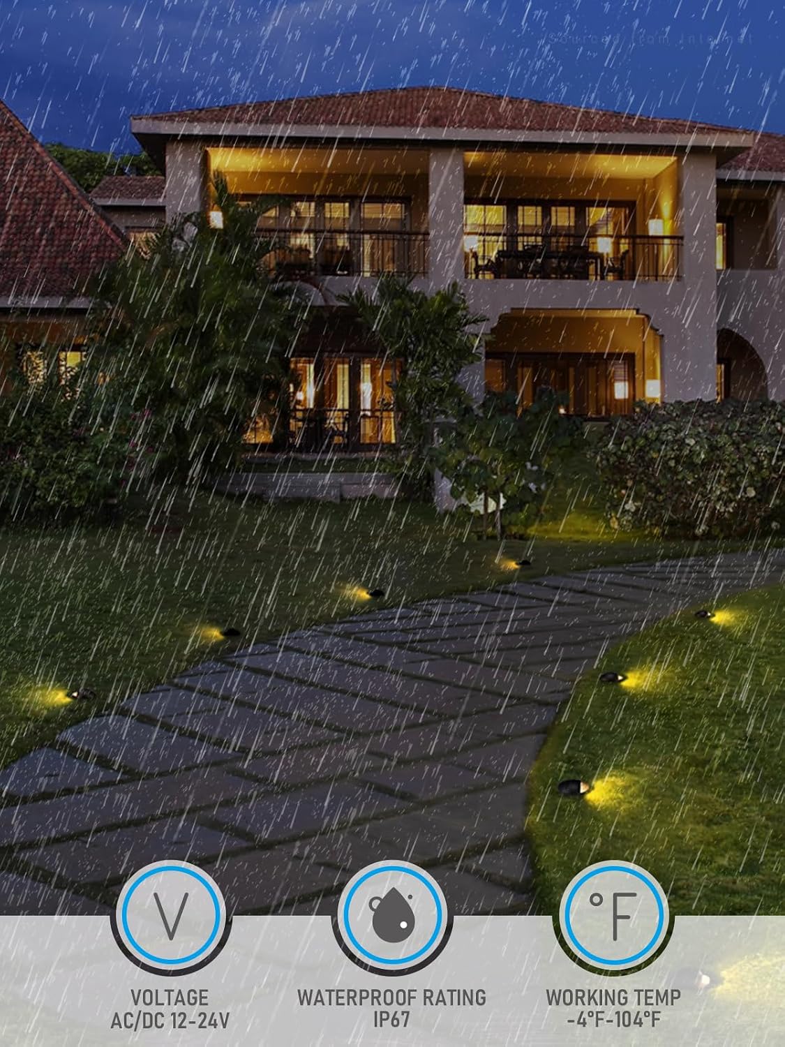 LEONLITE 5W Well Lights Landscape LED, Low Voltage Inground Light Outdoor, Round Top, 1800K/2700K/3000K/4000K/5000K Adjustable, Aluminum, ETL Listed, IP67 Waterproof, 12VAC/DC, CRI90, Black, Pack of 6