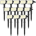 LANSOW Solar Spot Lights Outdoor 90LED 12 Pack Cool White& Solar Lights Outdoor Waterproof 8 Pack Color Changing