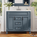 Merax 36'' Bathroom Vanity with Top Sink, Modern Bathroom Storage Cabinet with 2 Soft Closing Doors and 2 Drawers, Single Sink Bathroom Vanity,Blue