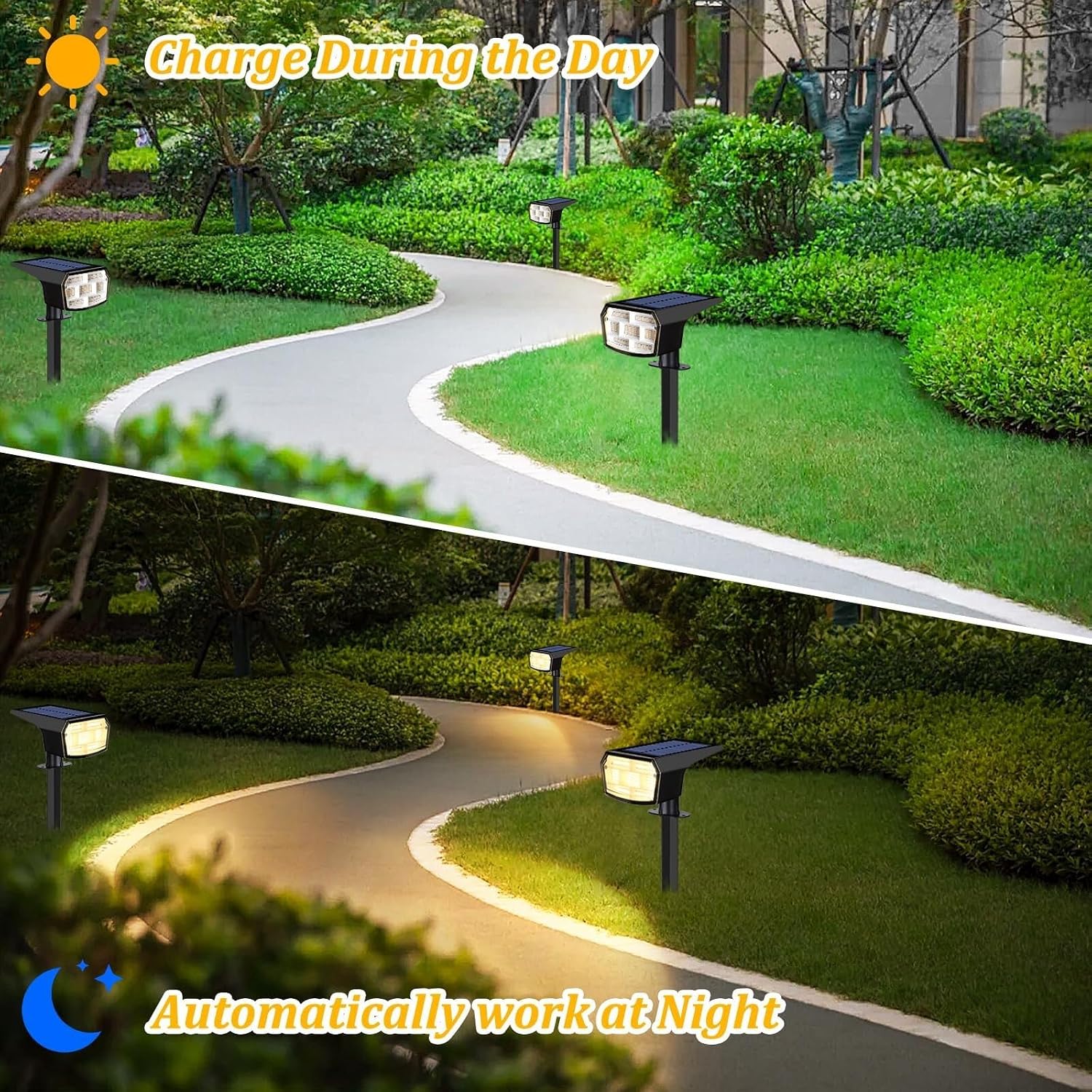 Solar Lights Outdoor Garden Solar Spot Lights Outdoor LED Waterproof for Yard with Landscape Front Door Ornaments