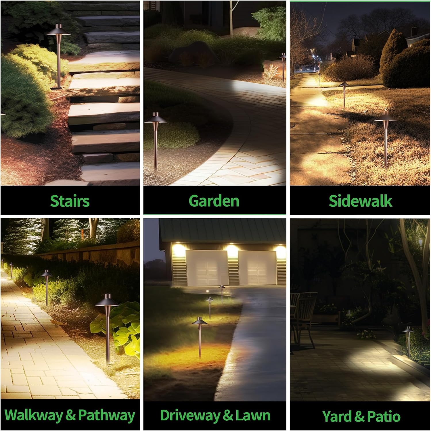 Outdoor Path Lights Kit, 8 Pack 3CCT LED Landscape Pathway Lights and 100W Transformer and 100FT Cable and 30 Wire Connectors, 12V Low Voltage Waterproof Aluminum for Backyard Patio