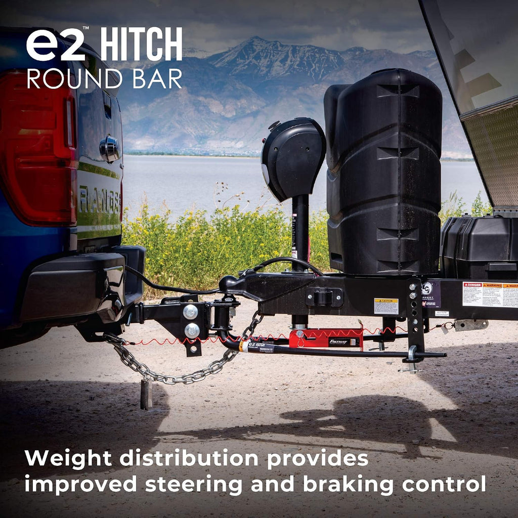 Fastway e2 2-Point Sway Control Round Bar Hitch, 94-00-1033, 10,000 Lbs Trailer Weight Rating, 1,000 Lbs Tongue Weight Rating, Weight Distribution Kit Does NOT Include Hitch Shank Or Ball
