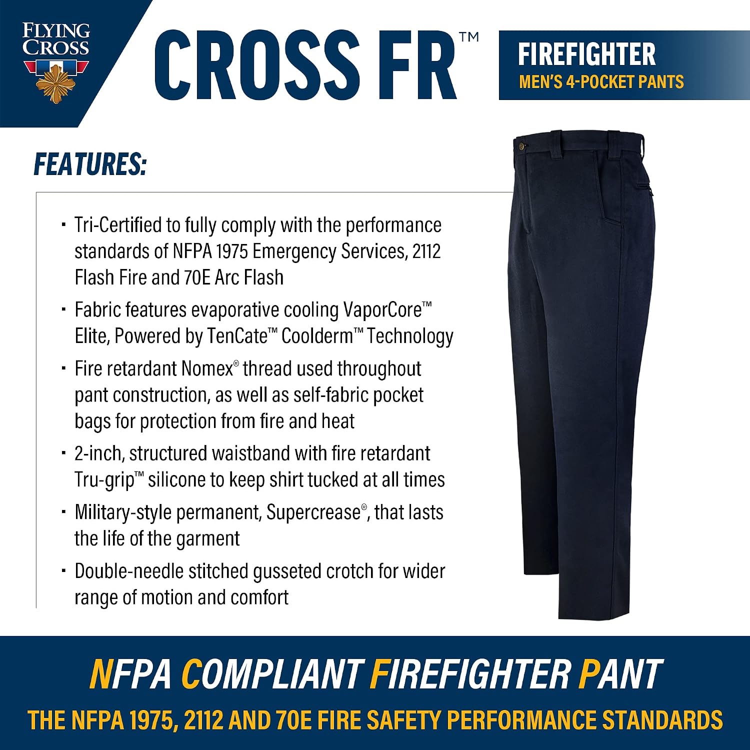 Flying Cross Unisex Adult Cross Fr Men's Class a Stationwear Pant