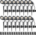 HIBOITEC 12W COB LED Low Voltage Landscape Spotlights 16-Pack, 2900K Outdoor Waterproof Spot Lights, ETL Listed Wired Tree Uplights for Yard, House, Garden, Driveway, with 16 Pairs Connectors