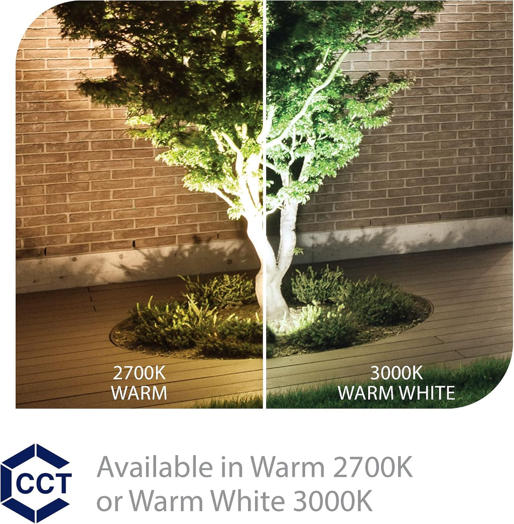 WAC Landscape Lighting, LED 12V Small Size Accent Light with Adjustable Beam Angle and Integral Brightness Control 50-420 Lumens 3000K Warm White Built-in LED in Bronze