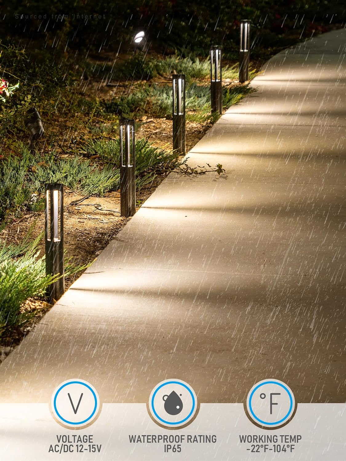 LEONLITE 10-Pack Low Voltage Path Lights, 3W LED Landscape Pathway Lights, Outdoor Landscape Lighting for Driveway, Garden, Aluminum, 12-24V AC/DC, ETL, IP65 Waterproof, 3000K Warm White, Black