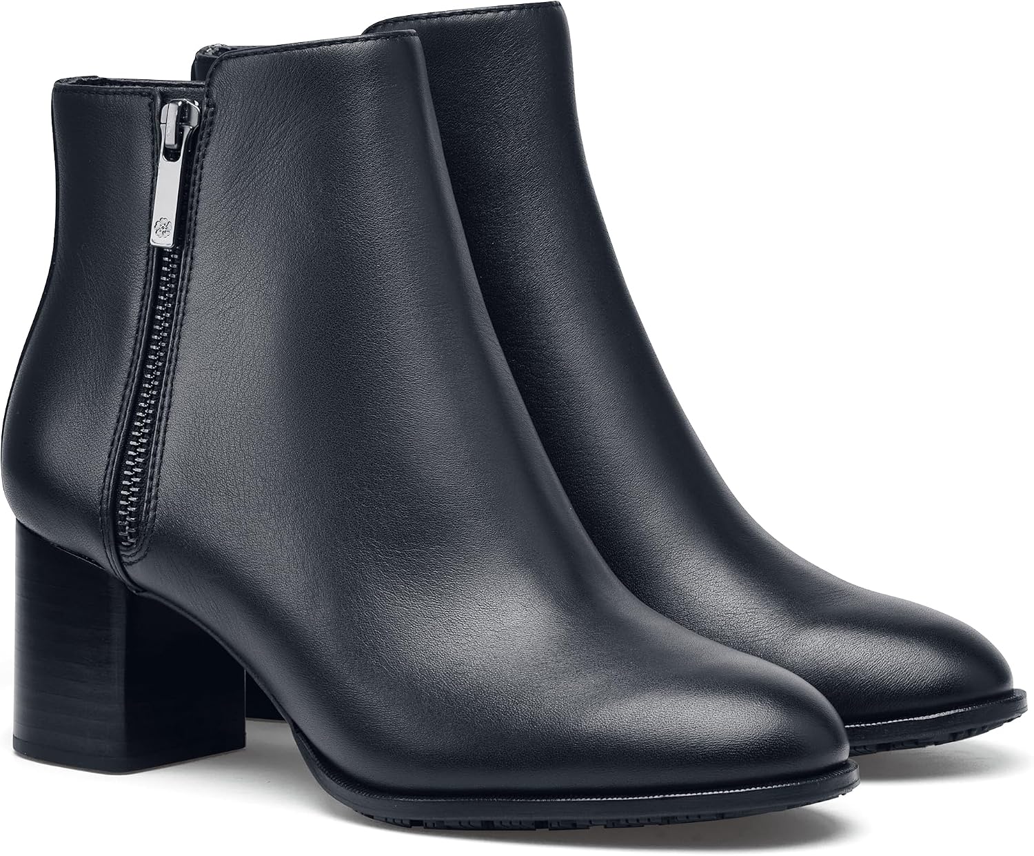 LILA Women's Slip-Resistant Work Zip Booties – Comfortable, Stylish & Non-Slip Mid-Height Ankle Work Boots with Water-Resistant Upper - Ideal for Women in Healthcare, Hospitality & More - Monica