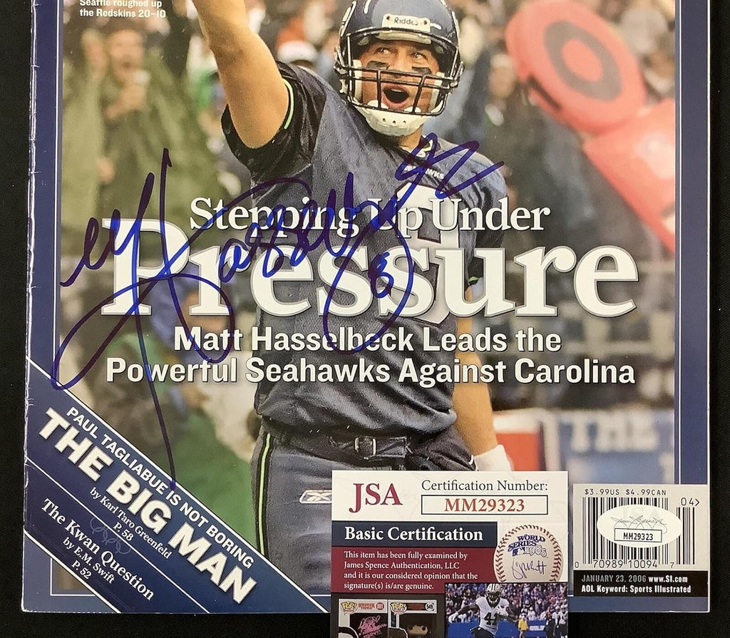 Matt Hasslebeck Signed Sports Illustrated 1/23/06 No Label Seahawks Auto JSA - Autographed NFL Magazines