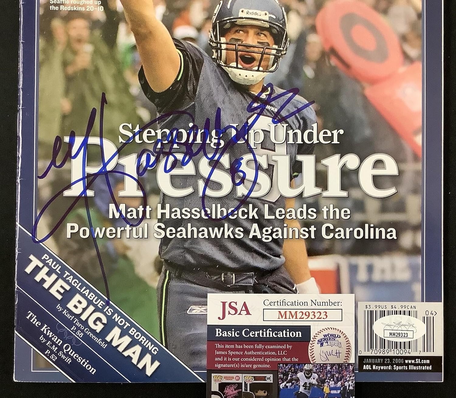 Matt Hasslebeck Signed Sports Illustrated 1/23/06 No Label Seahawks Auto JSA - Autographed NFL Magazines