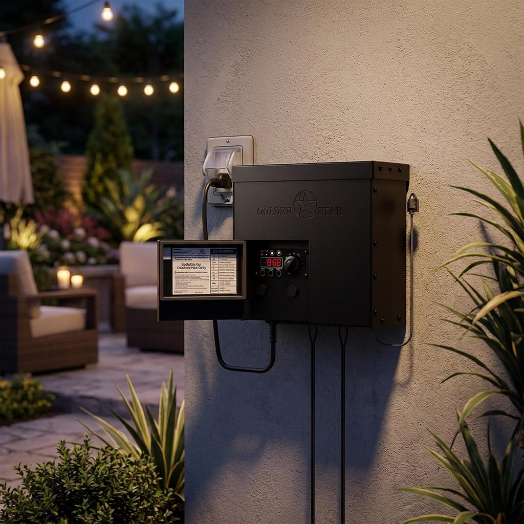 GOLDEN STAR 600W Low Voltage Transformer Outdoor Landscape Power Pack 120V AC to 12V&14V AC with Sensor and Weather Shield for LED Landscape Lighting, Spotlight, Pathway Light, ETL Listed