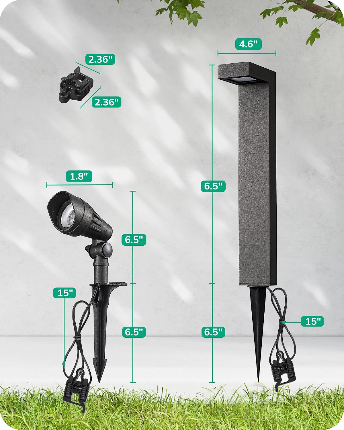 EDISHINE Low Voltage Landscape Lighting Kit, 3.2W LED Pathway Lights & 3.2W 240LM Spotlight, 12V Outdoor Path & Spot Lights with Connectors, Aluminum Waterproof for Walkway Yard Garden Path