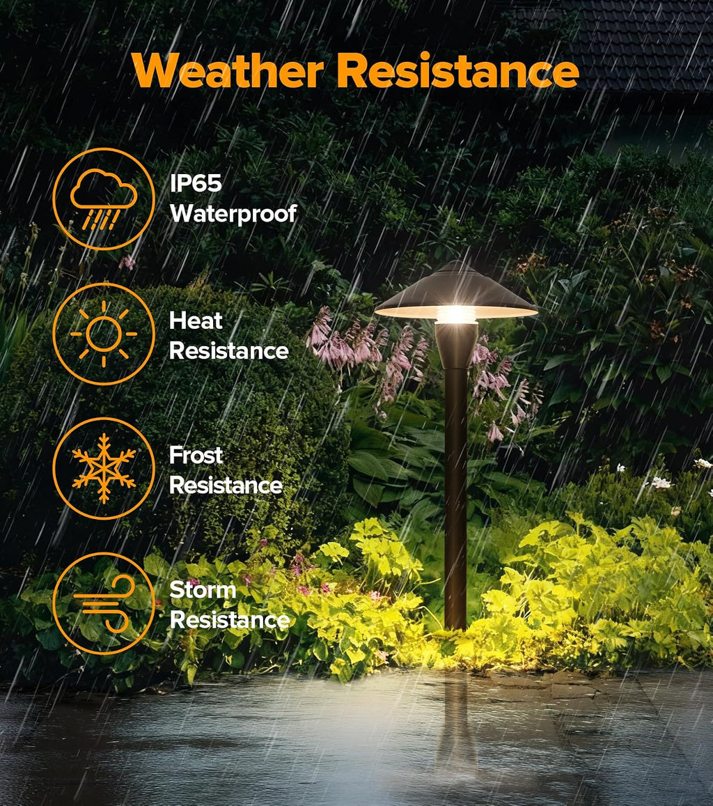 LUTEC 12V Low Voltage Landscape Lighting, Die-cast Aluminum Spot Lights with Connectors, Low Voltage Pathway Lights with Spotlights Waterproof for Tree Garden Yard Pathway, 12 Pack