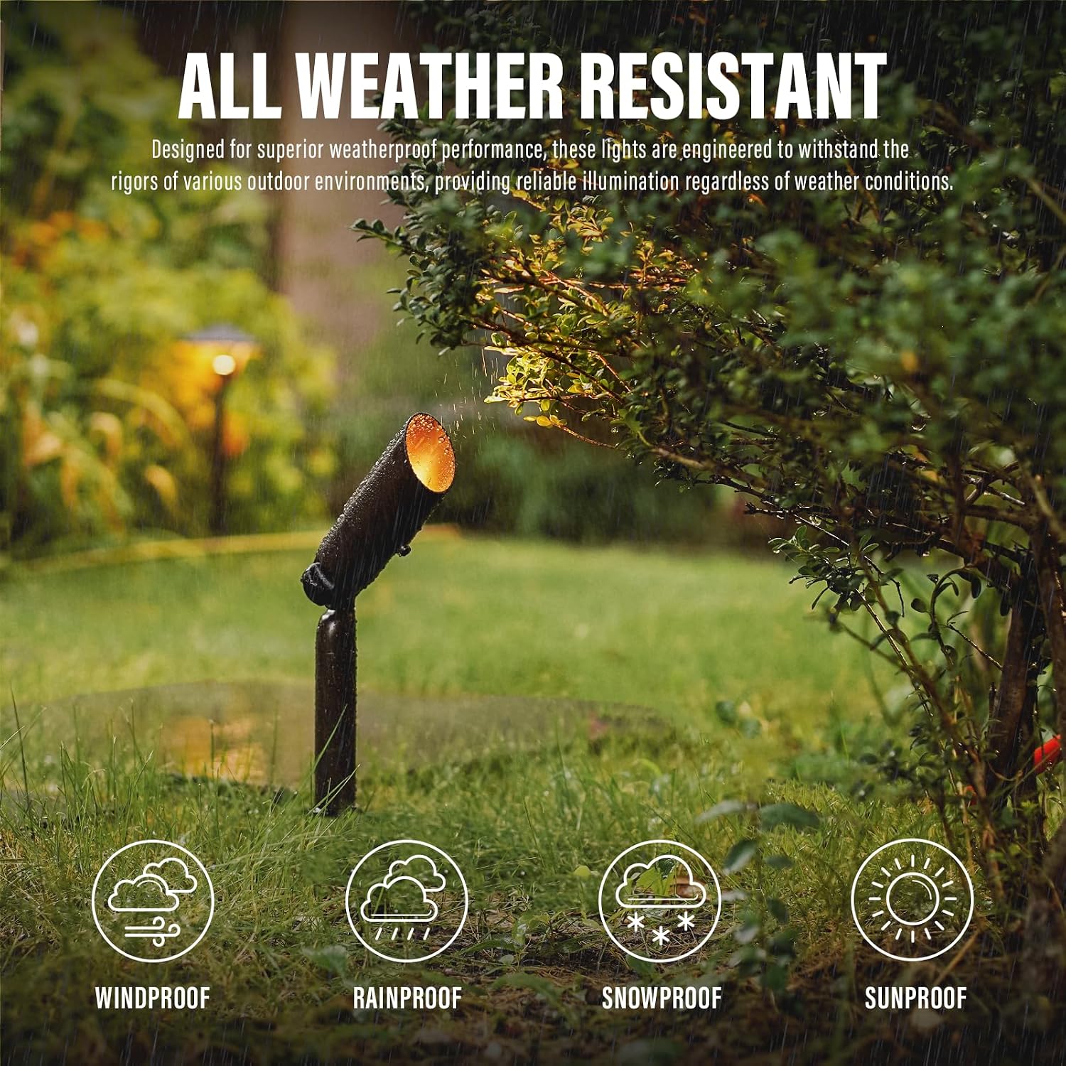 Low Voltage Landscape Lights Kit 8PK Outdoor Spot Lighting 20W 176Lumen Adjustable Spotlights/Floodlight 12V 3000K Warm White Halogen Lights with Connector and Stake