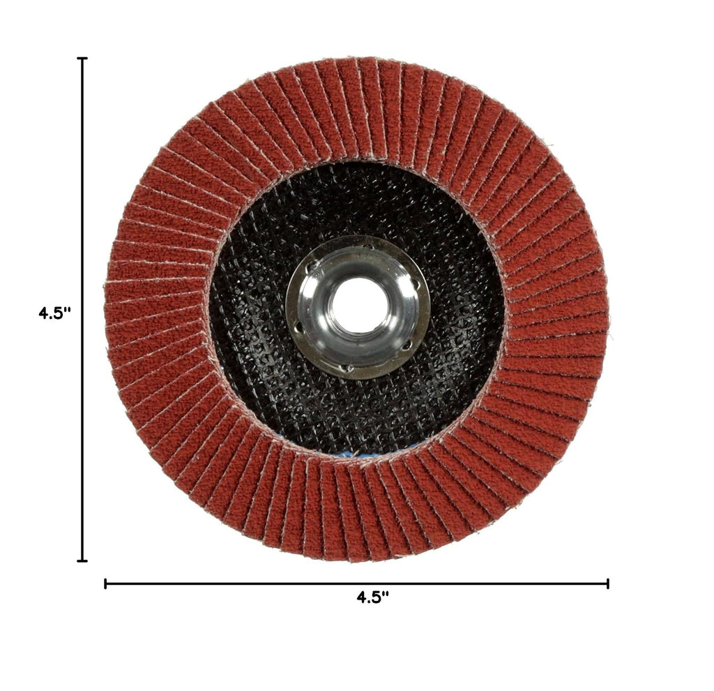 3M Cubitron II Flap Disc 967A, 60+, T27, 5 in x 5/8'-11, Pack of 10, Medium Pressure Applications, Light Deburring, Scale Removal, Oxide Removal, Surface Prep