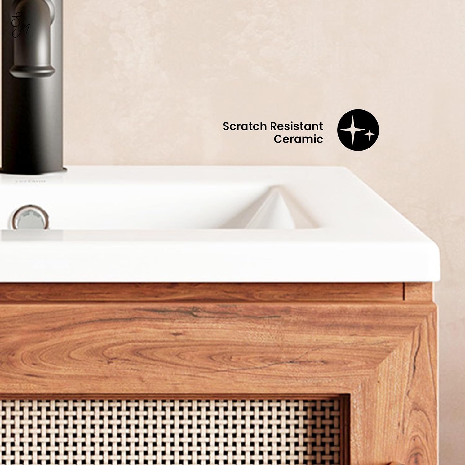 18' Ceramic Square Vanity Sink Top