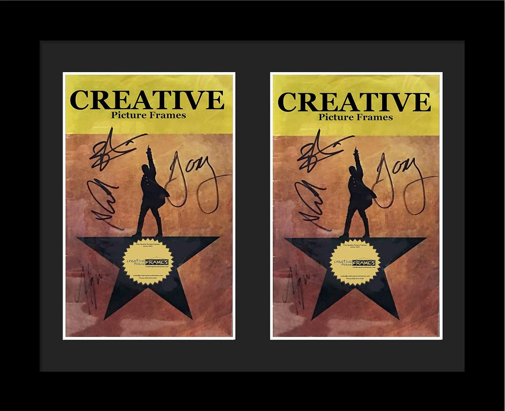 Creative Picture Frames 11'x 14' Black Double Theatre Bill Frame and Black Matting with Installed Hanger and Stand (Theatre Bill Not Included Pack of 4)