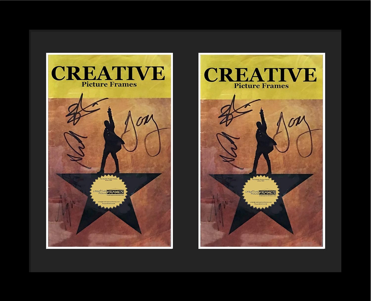 Creative Picture Frames 11'x 14' Black Double Theatre Bill Frame and Black Matting with Installed Hanger and Stand (Theatre Bill Not Included Pack of 4)